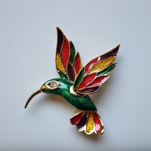 Vintage hummingbird brooch pin